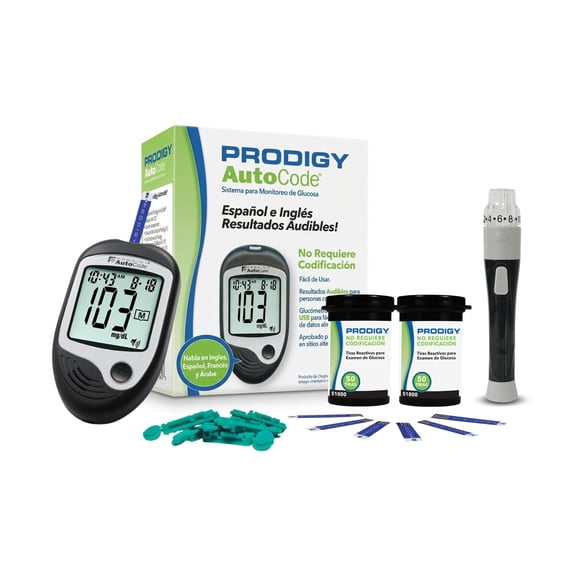 Glucometro Prodigy + 100 Tiras Reactivas + 10 Lancetas