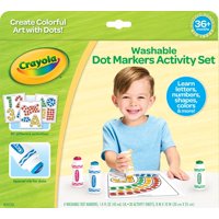 Juego De Actividades De Marcadores De Puntos Lavables Crayola Con 30 Páginas Y 4 Marcadores