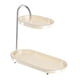thumbnail image 2 of Organizador De Baño De 2 Niveles, Soporte Para Cosméticos Para Exhibir Artículos De Tocador, Blanco Y Plateado, 2 of 3