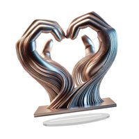 Bothyi - Adorno De Mano En Forma De Corazón De Acrílico Con Forma De Mano Amorosa Para Sala De Estar, Soporte De Tv, Aniversario