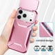 thumbnail image 5 of Funda Resistente para iPhone 17 Pro con Tapa Deslizante y Protección Militar Rosa, 5 of 6