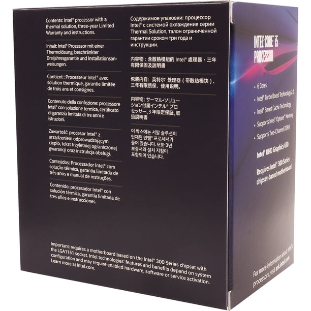 Procesador Intel i5-8500 de 6 núcleos 3.0-4.1 GHz Turbo | Lider