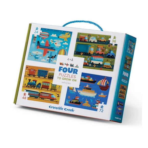 Cuatro Puzzles de Vehículos Crocodile Creek