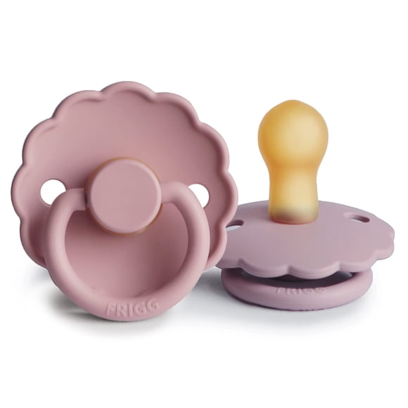 Chupete FRIGG Daisy de caucho natural sin BPA, 0-6 meses, paquete de 2