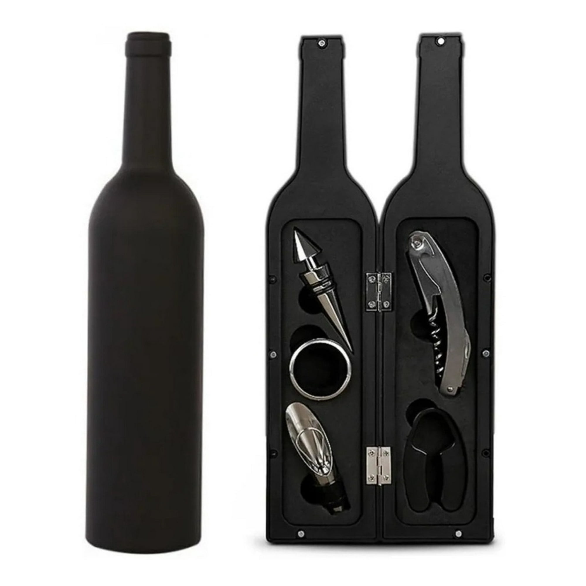 Genérico - Set Kit 5 Pcs Sacacorcho Descorchador + Estuche Botella Vino