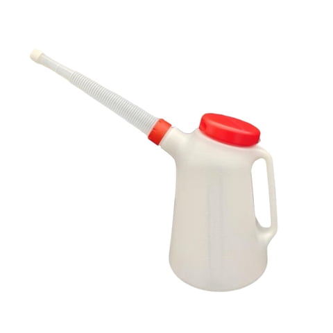 Magideal - Jarra Medidora De Aceite, Jarra De Aceite, Olla De 5 L Con Tapa, Resistente Y A Prueba De Fugas, Con Escala Y , Recipiente Para Vehículo, Automóvi Rojo