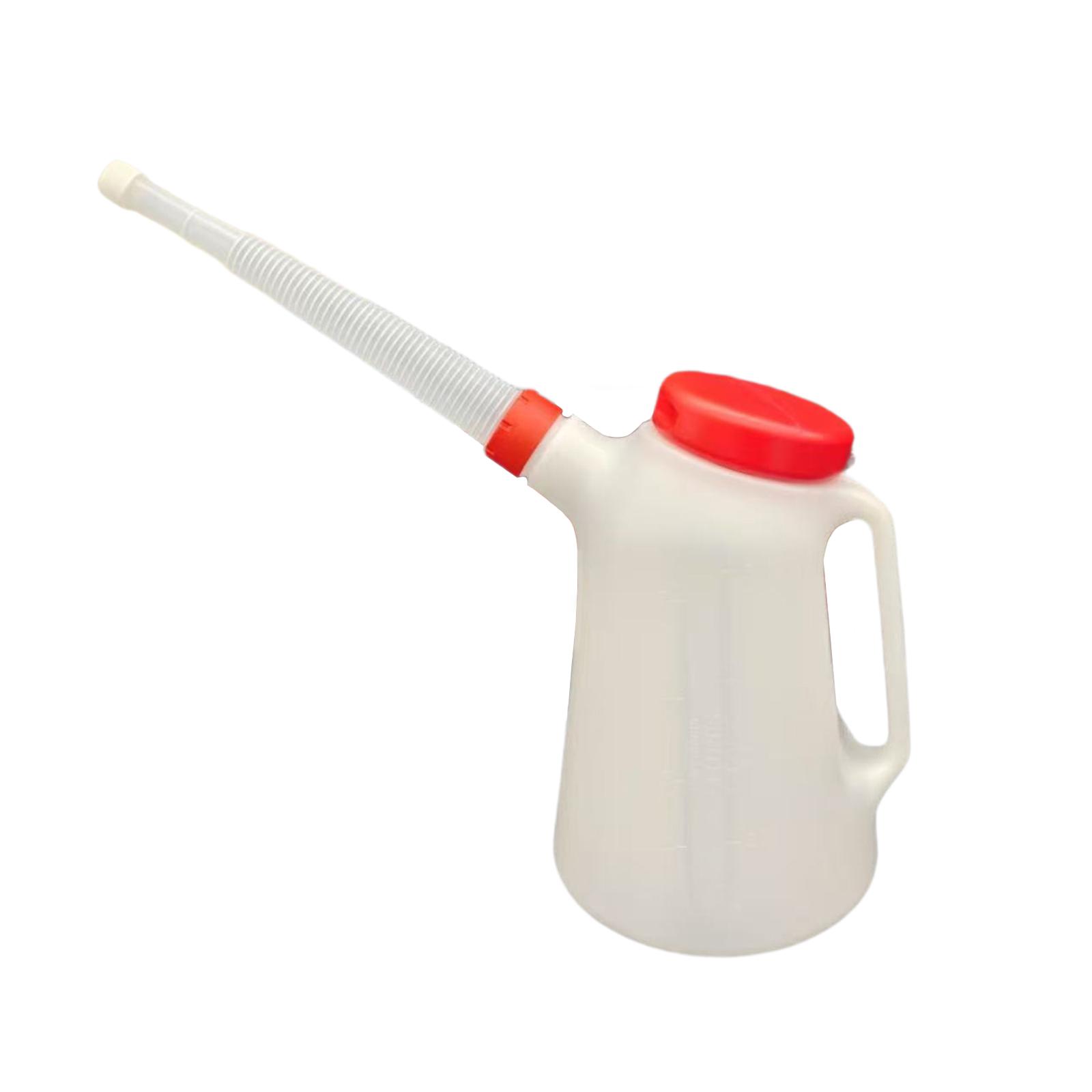 Magideal - Jarra Medidora De Aceite, Jarra De Aceite, Olla De 5 L Con Tapa, Resistente Y A Prueba De Fugas, Con Escala Y , Recipiente Para Vehículo, Automóvi Rojo