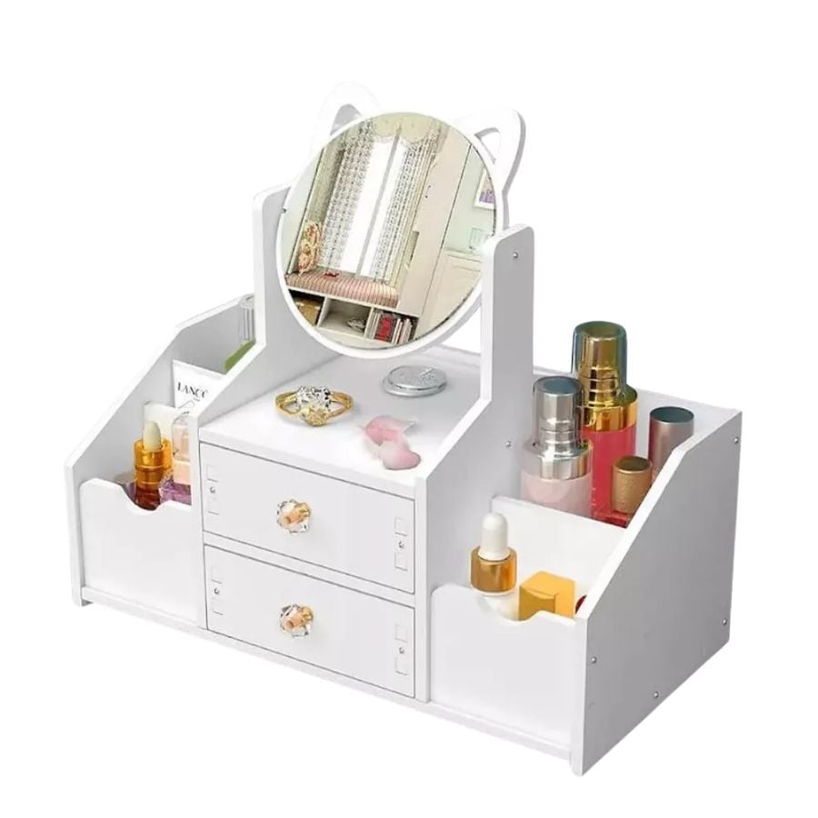 Click Ventas - Organizador Cajón Maquillaje Con Espejo Diseño Orejas Repisa