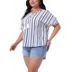 thumbnail image 4 of Agnes Orinda Blusas de Verano para Mujer Tallas Grandes Boho con Cordón y Borlas Escote en V Manga Corta Estampado Floral Casual 2X Blanco, 4 of 6