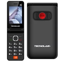 Tecnolab - Teléfono Senior 4G Doble Pantalla, Cámara Y Sos Negro - Ps