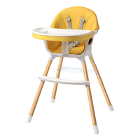 Genérico - Silla Comer 2 Alturas Fundas + Cinturón Amarillo Nórdico