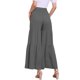 thumbnail image 3 of INSPIRE CHIC Pantalones Boho para Mujer Cintura Alta Elástica Acampanados con Volantes Palazzo Chic Pierna Ancha XS Gris, 3 of 6