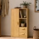 thumbnail image 3 of Mueble Organizador Con Puerta y 2 Cajones Estilo Nórdico 50x24x105cm Madera Diseño Funcional Almacenamiento, 3 of 3