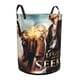 thumbnail image 2 of Leyenda del Buscador: Aventura Cesta de lavandería de gran capacidad redonda con asa, bolsa para ropa sucia plegable, almacenamiento para dormitorio, baño y lavadero 44x35 cm, 2 of 6