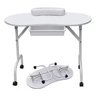 Linastore - Mesa Escritorio Portatil Para Manicurista Blanco Plegable