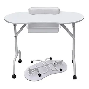 Linastore - Mesa Escritorio Portatil Para Manicurista Blanco Plegable