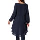 thumbnail image 3 of INSPIRE CHIC Blusas asimétricas de gasa casuales elegantes para mujer con mangas largas de linterna y cuello redondo, L Azul oscuro, 3 of 5