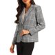 thumbnail image 4 of INSPIRE CHIC Chaqueta de Traje Casual de Negocios para Mujer con Estampado de Pata de Gallo para Otoño S Negro, 4 of 5