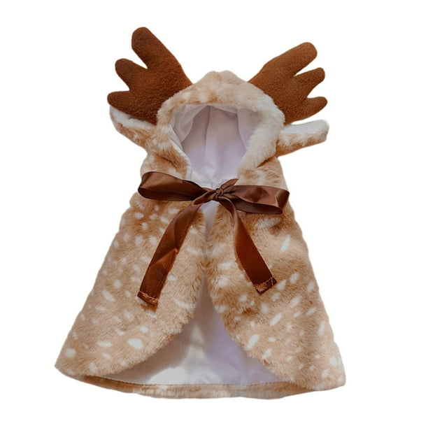 Disfraz de reno navideño para perros y gatos, ropa navideña, ropa para mascotas, trajes para cachorros, capa de Papá Noel para perros pequeños y media S