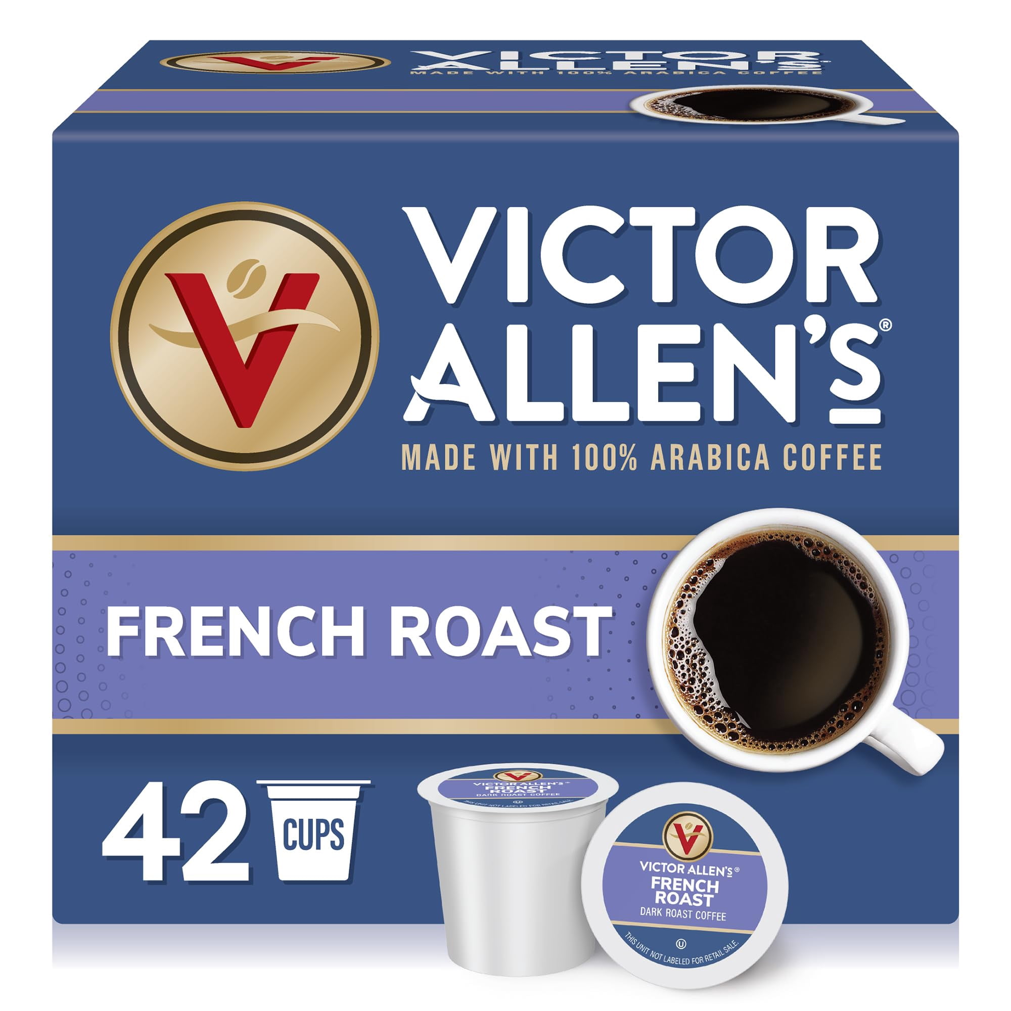 Victor Allen's Coffee - Cápsulas De Café Victor Allen's French Roast Dark Roast, 42 Unidades