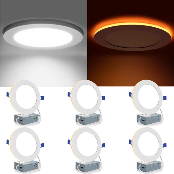 Luz Led Empotrable 5cct Con Luz Nocturna 6 Piezas