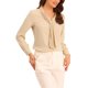 thumbnail image 1 of INSPIRE CHIC Blusas de Mujer de Manga Larga Chiffon Plisado con Lazo en el Cuello Camisa de Oficina L Beige, 1 of 6
