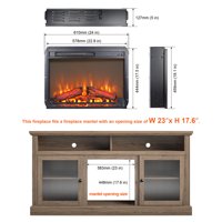 M&Ms - 23 Inch Electric Fireplace Insert Heater With Log Set & Realistic Flame, Overheating Protection Without Control