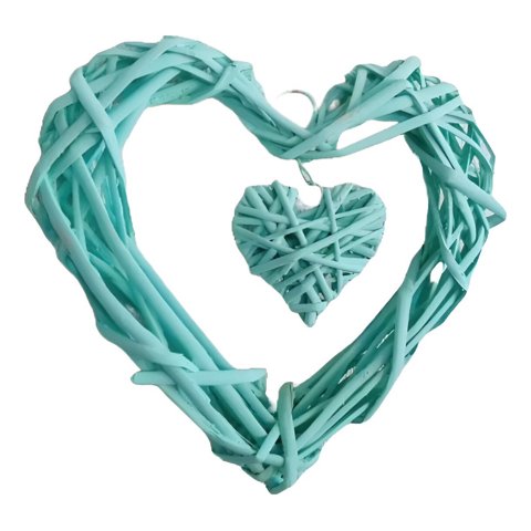 Genérico - Corazón Colgante 25Cm Mimbre Rústico Bricolaje Set De 2 Jhn