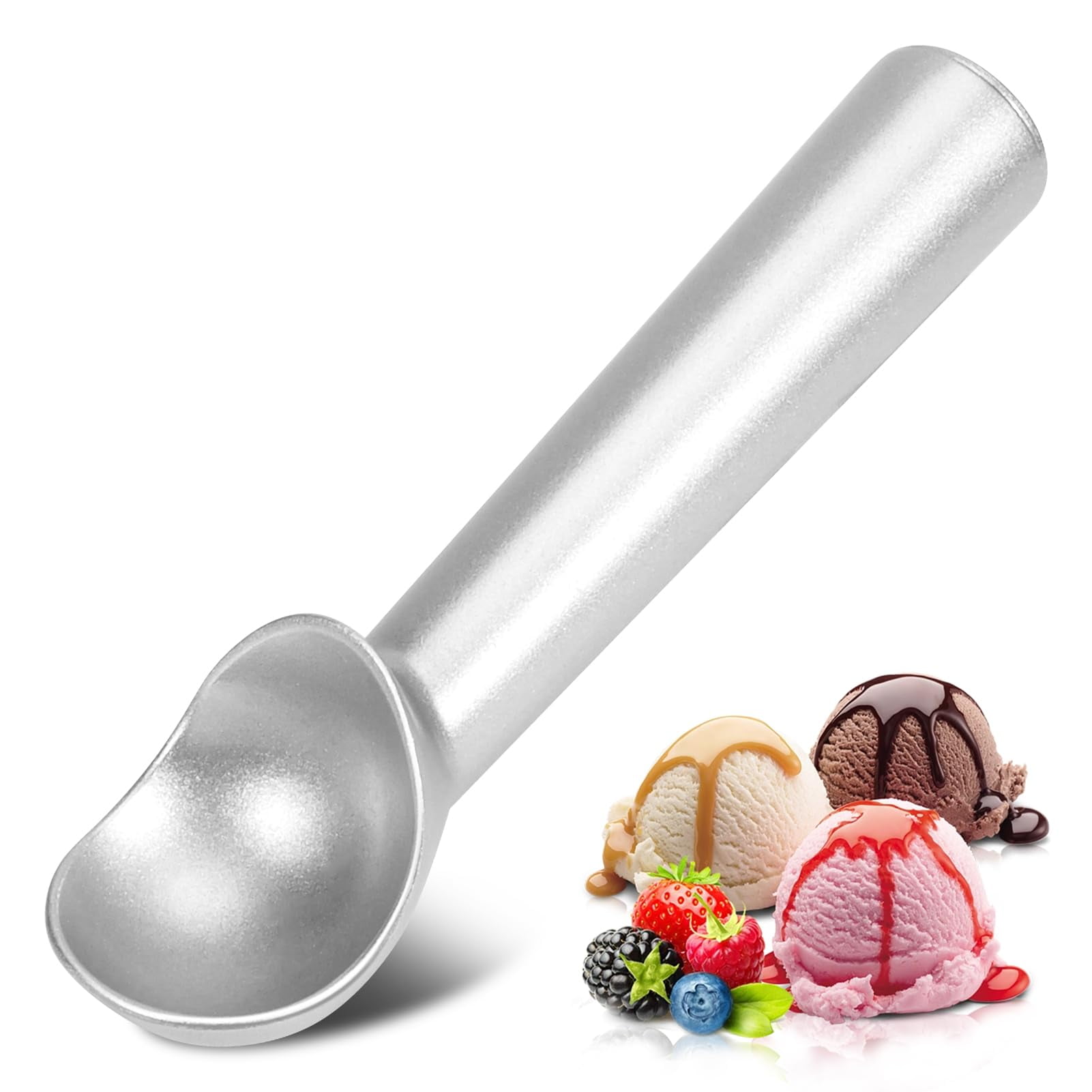 Cuchara Para Helado Lifhap De Aluminio Antiadherente De 7 Pulgadas, Plateada