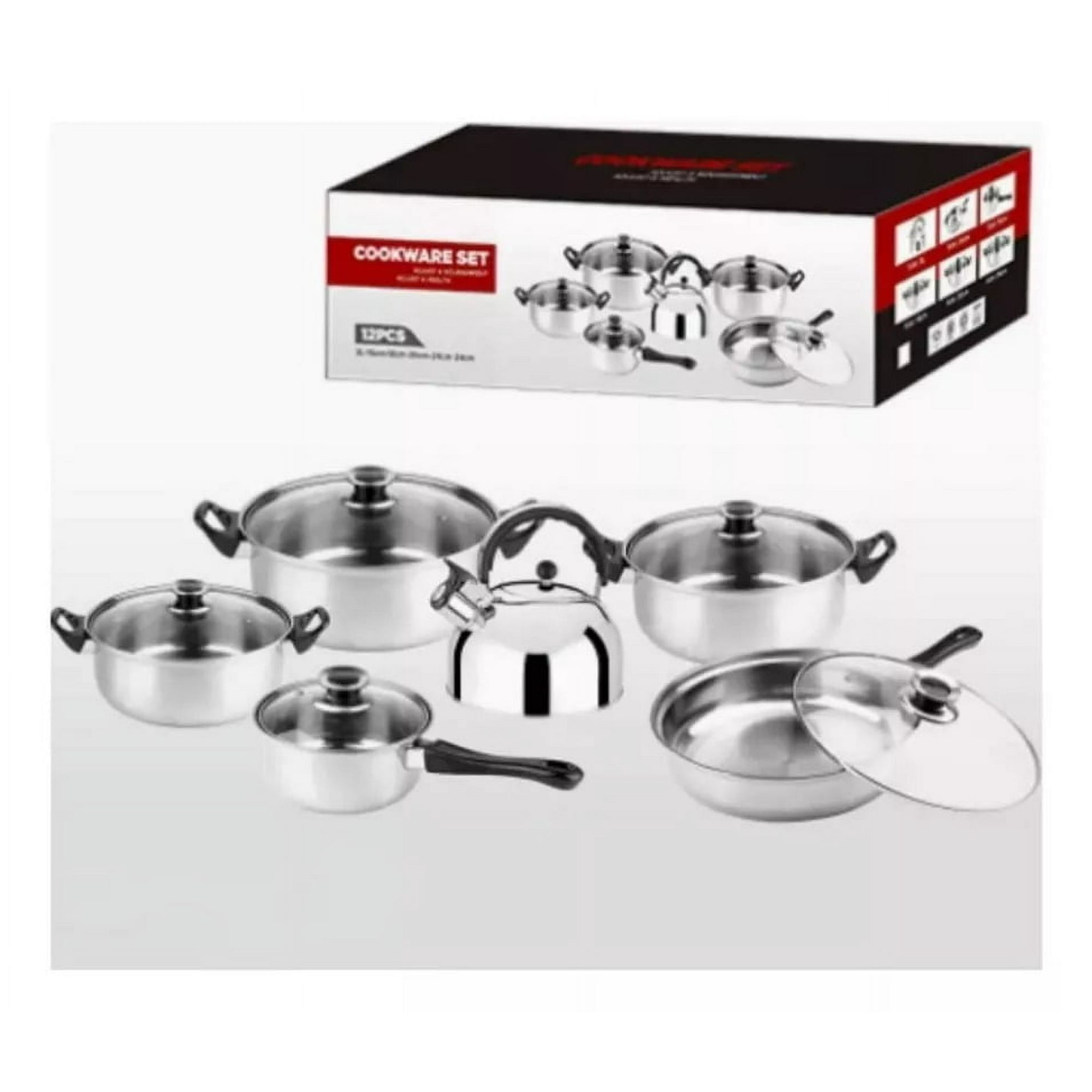 Genérico - Set De Ollas De Cocina Con Tetera 12 Piezas