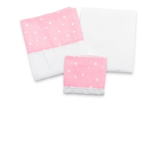 Juego De Sábana Para Cuna Pack And Play Y Cuna, 112 X 138 Cm, Rosado, Garey