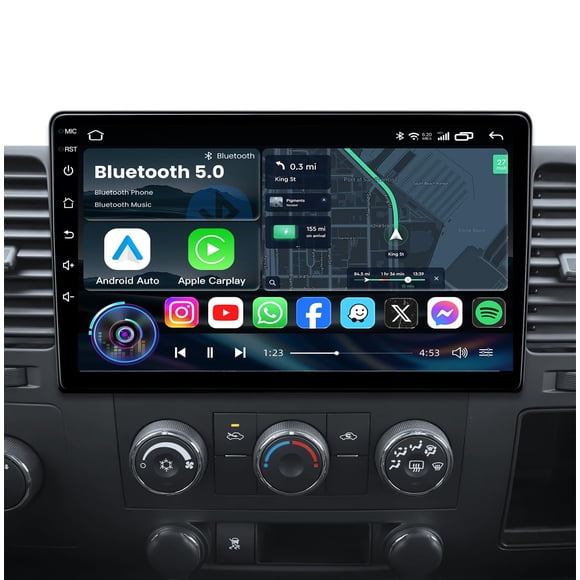 Radio para Auto Jingelsye 10" Android 13 CarPlay Inalámbrico GPS