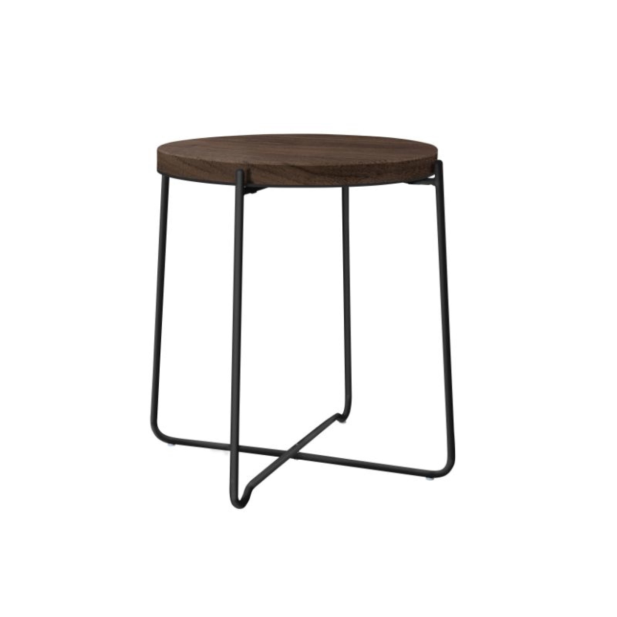 Mesa Terraza Redonda Lat Madera Café - Negro