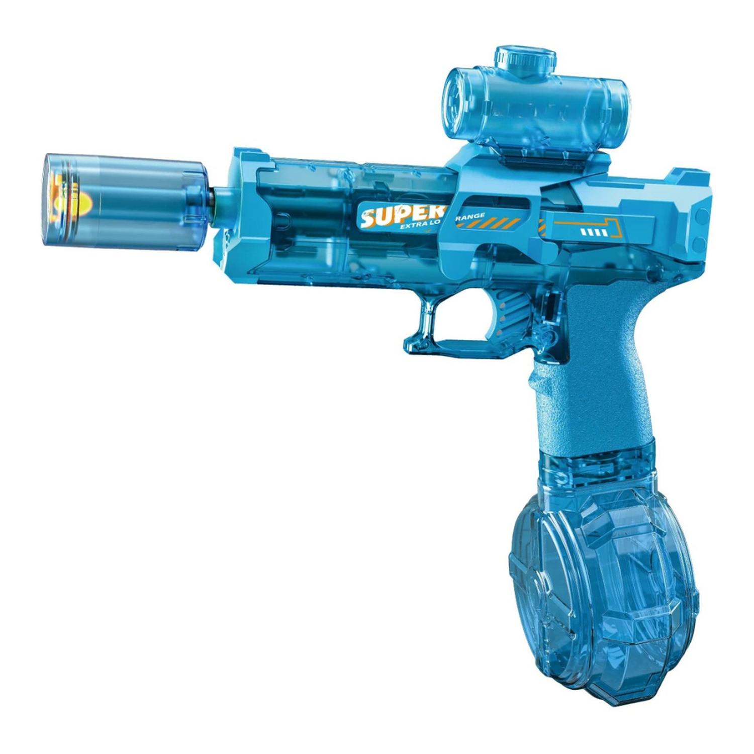 Fliperex - Pistola De Agua Electrica Automatica Alta Potencia Luz Led Azul