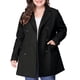 thumbnail image 1 of Abrigo largo de doble botonadura con solapa dentada para mujer de talla grande Agnes Orinda para un invierno elegante 2X Negro, 1 of 8