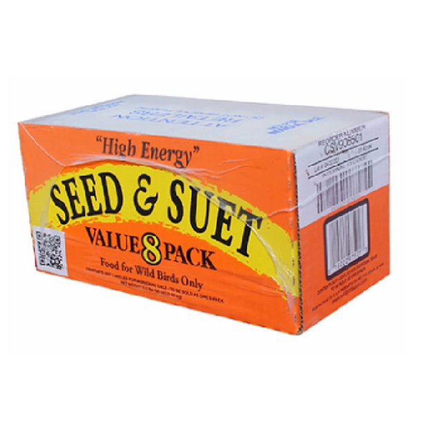 Sebo Suet C&S HI Energy de alta energía con semillas y carne de sebo, paquete de 8 unidades