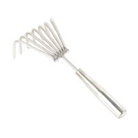 Magideal - Rake Manual, Cultivador, Mano De Mano, Pequeña Herramienta De Jardinería De Jardinería De Jardinería De Malezas De Acero Inoxidable Para Jardinería De 7 Dientes