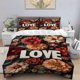 thumbnail image 1 of LOVE Floral Art Print Set Soft Light Beige-Friendly Polyester Fabric, 1 of 1
