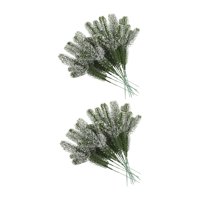 Magideal - 24 Piezas De Ramas De Agujas De Pino Artificiales, Ramitas De Hojas De Pino De Imitación, Púas De Pino Para El Hogar, Guirnaldas, Adornos Para El Con Copos De Nieve