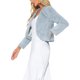 thumbnail image 4 of Chaqueta Corta Abierta de Manga Larga con Bolero de Piel Sintética para Mujer INSPIRE CHIC Gris Puro L, 4 of 5