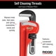 thumbnail image 5 of Llave para tubos RIDGID 31030, de alta resistencia, recta, 24 cm, roja, 5 of 7