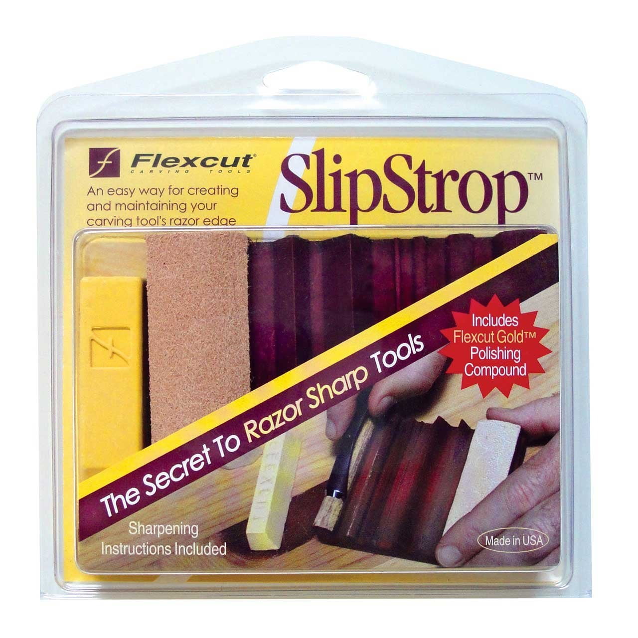 Herramienta De Afilado Flexcut Slipstrop Con Pulido Dorado De 30 Ml