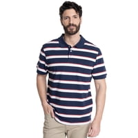 Kotting - Polera Hombre Piqué Listada Cuello Camisero Bolsillo Pecho