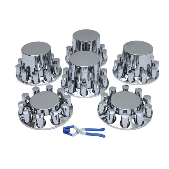 Juego plano de tapacubos cromado jiaru de 33 mm para tuercas de eje