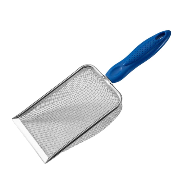 Cuchara para tamizar arena para gatos, pala para arena para gatos, portátil, herramienta de limpieza para tamizar pala de Metal para gatitos de acero Malla de 38X38mm