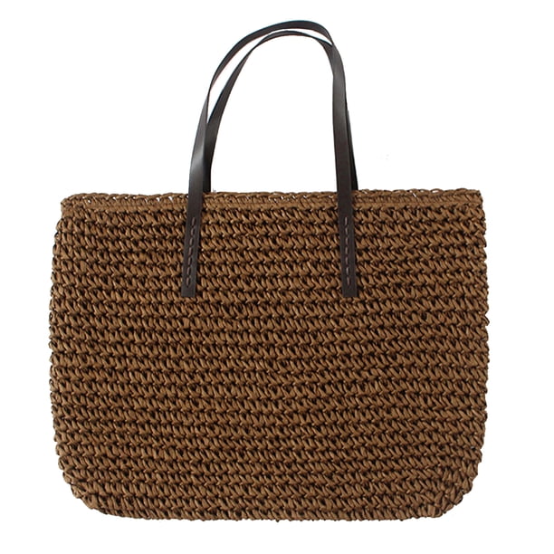 Bolso grande tejido de paja para mujer, bolso de playa hecho a mano, bolso de hombro, bolso de mano de paja