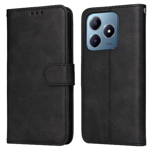 Funda Billetera para Realme C61 con Porta Tarjetas y Soporte Ajustable Negro
