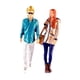 thumbnail image 1 of 2 Piezas Escala 1:64 Figuras De Pareja Resina Realista Pelo Largo Chica Mesa De Arena, 1 of 3