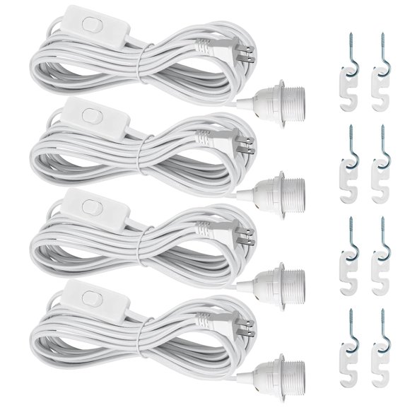 Kit de casquillos para bombillas Zarnicy E26/E27, 16 pies, 110 V, paquete de 4