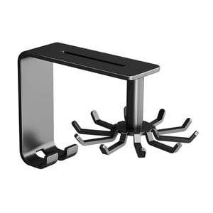 Magideal - Estante Colgante Para Utensilios De Cocina, Gancho Giratorio De 360 Degree, Organizador De Cocina Montado En La Pared Para Cepillos, Ollas, Guantes, Cuchar Negro